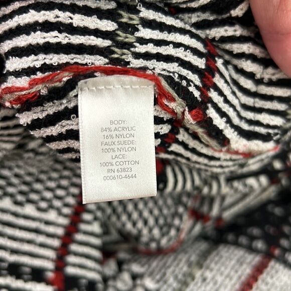 Cj Banks Fringed black and white open cardigan size 2X EUC - Picture 9 of 10